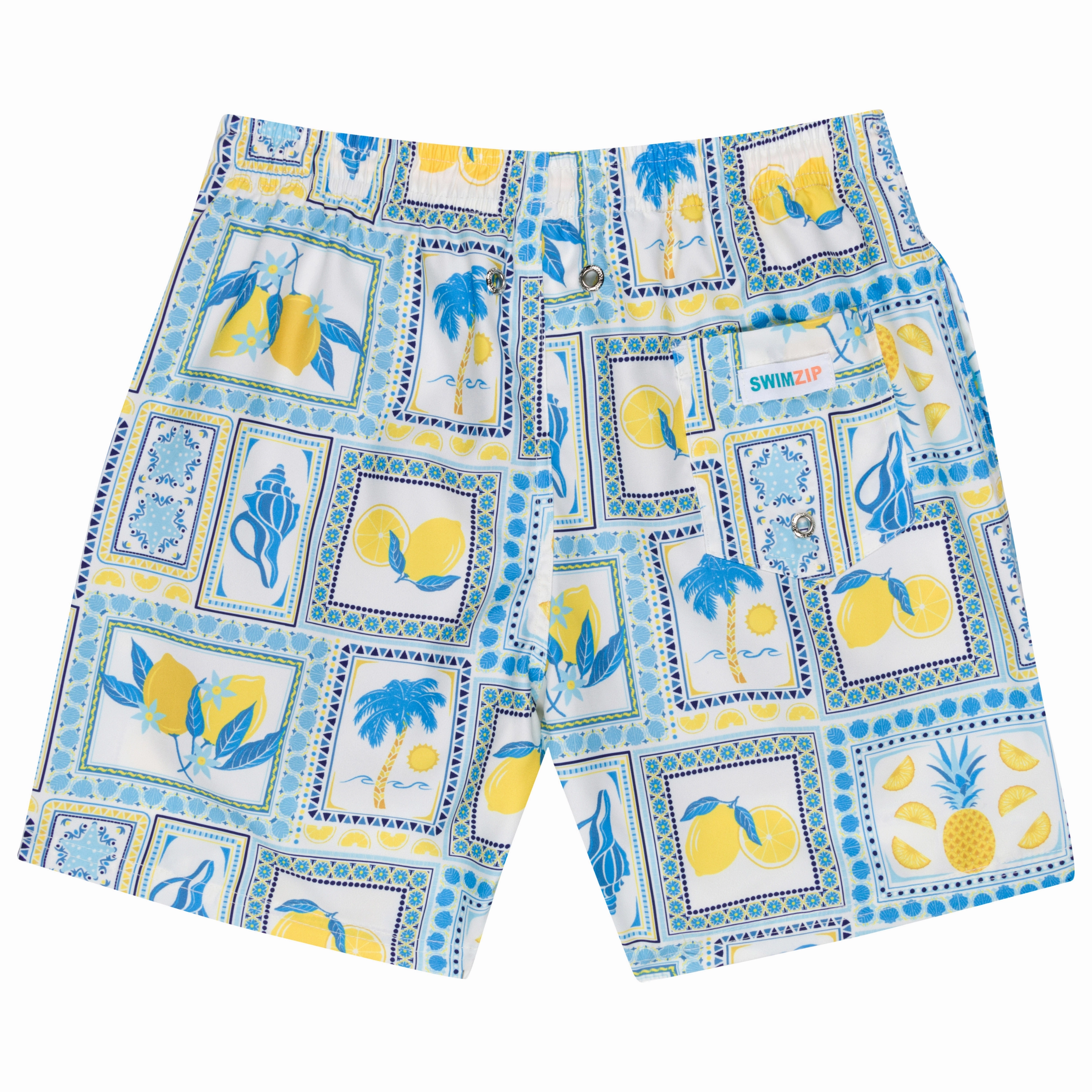 Boys Swim Trunks Boxer Brief Liner (sizes 6-14) | Mediterranean Lemons"