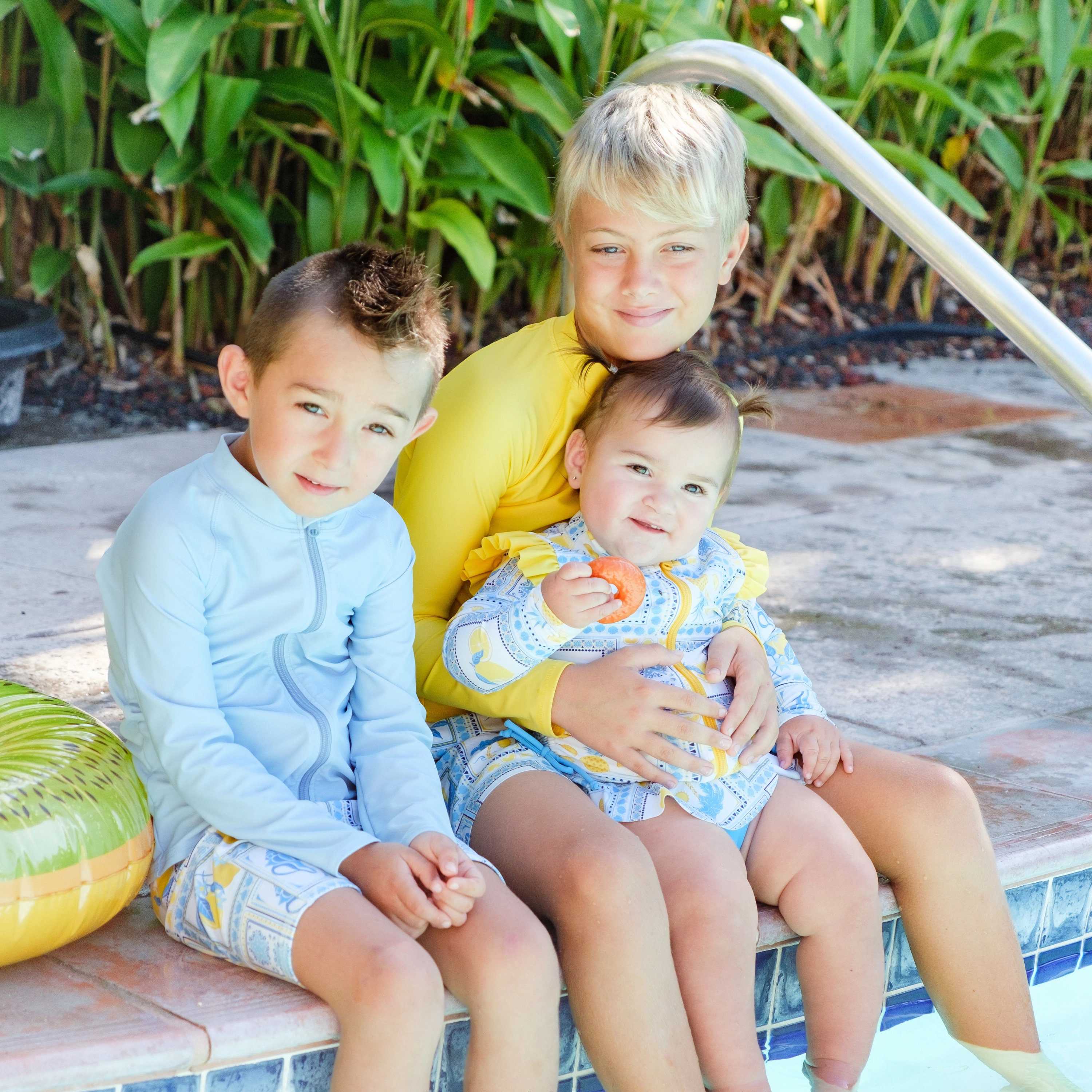 Boys Swim Trunks Boxer Brief Liner (sizes 6-14) | Mediterranean Lemons"