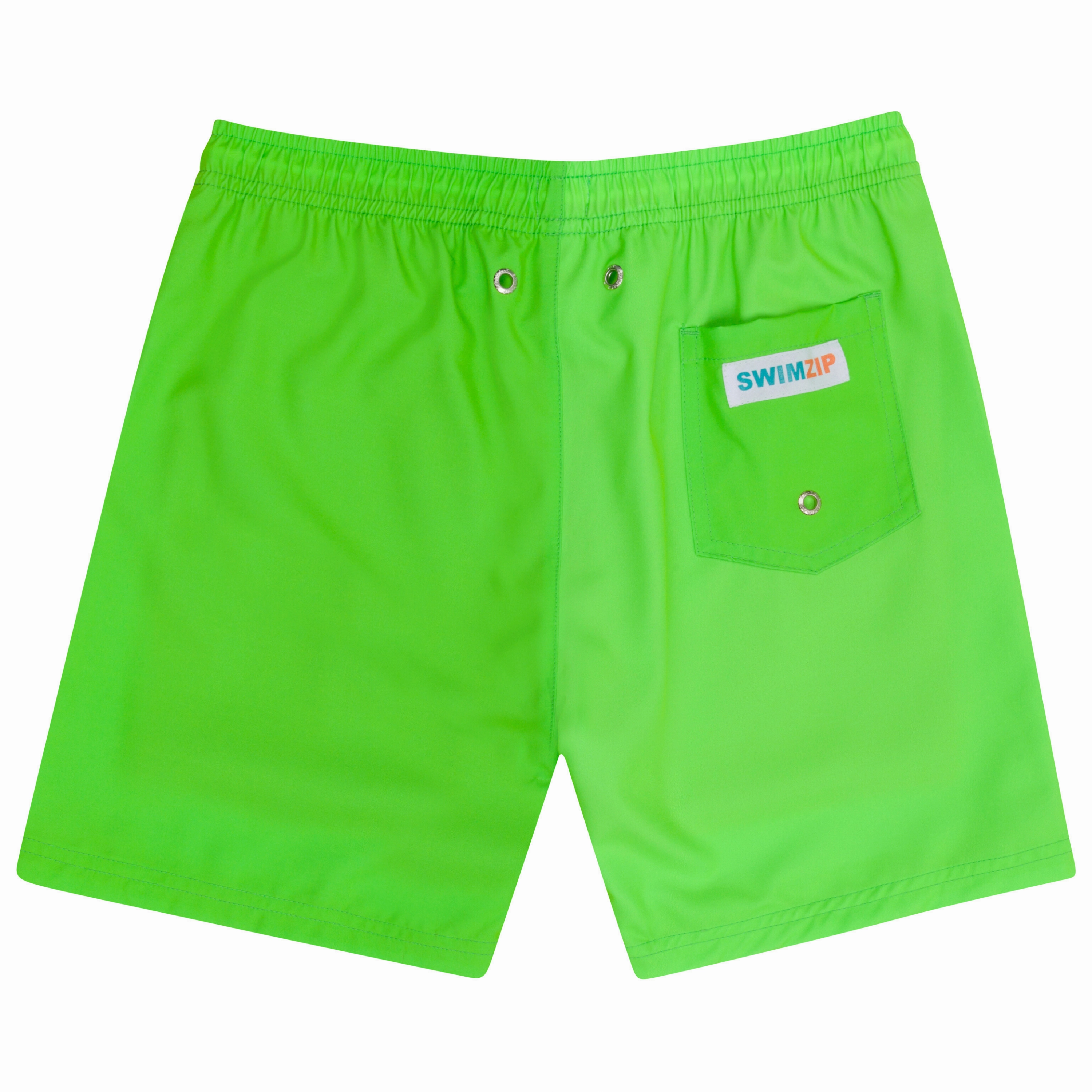 Boys Swim Trunks Boxer Brief Liner (sizes 6-14) | Neon Green"
