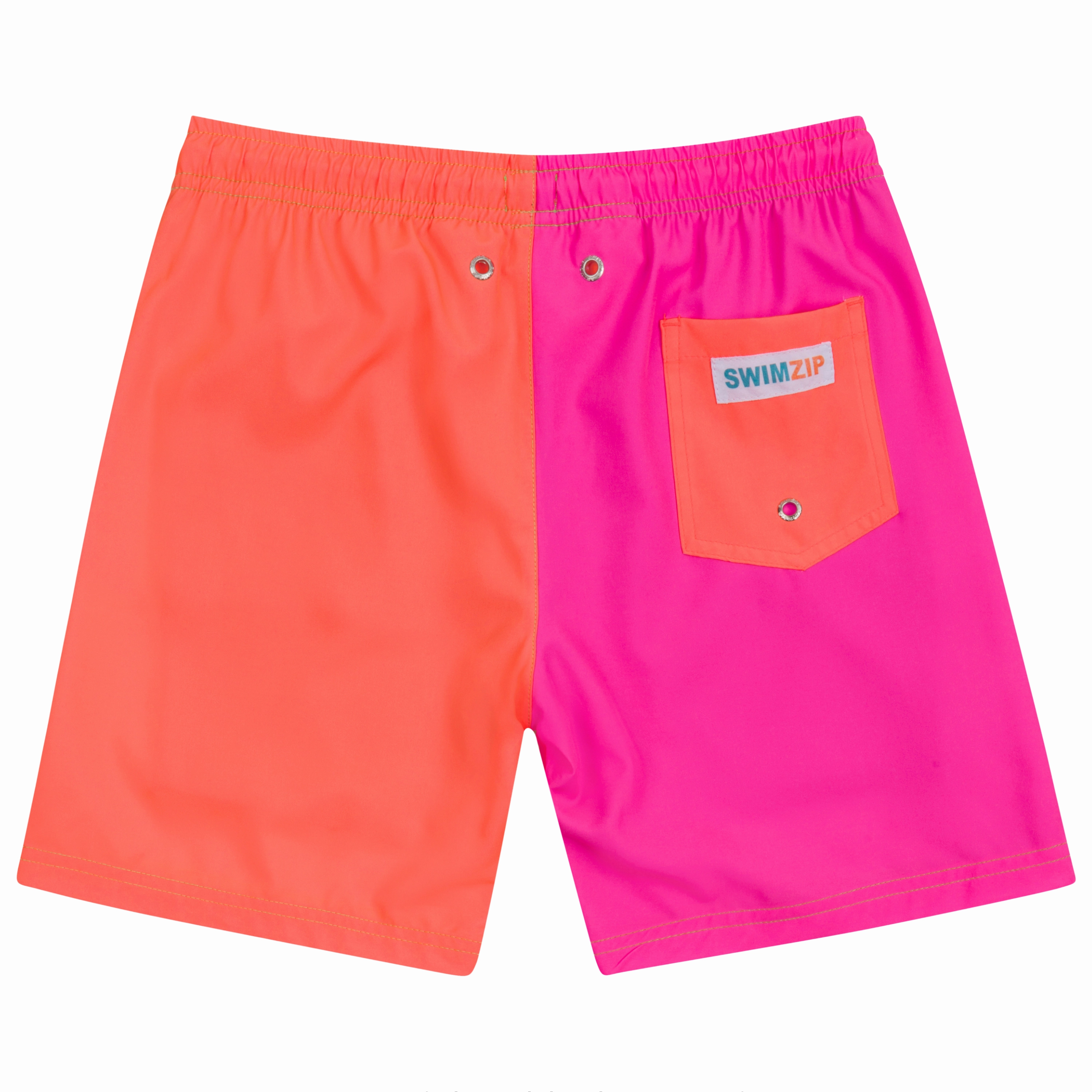 Boys Swim Trunks Boxer Brief Liner (sizes 6-14) | Neon Sunrise"
