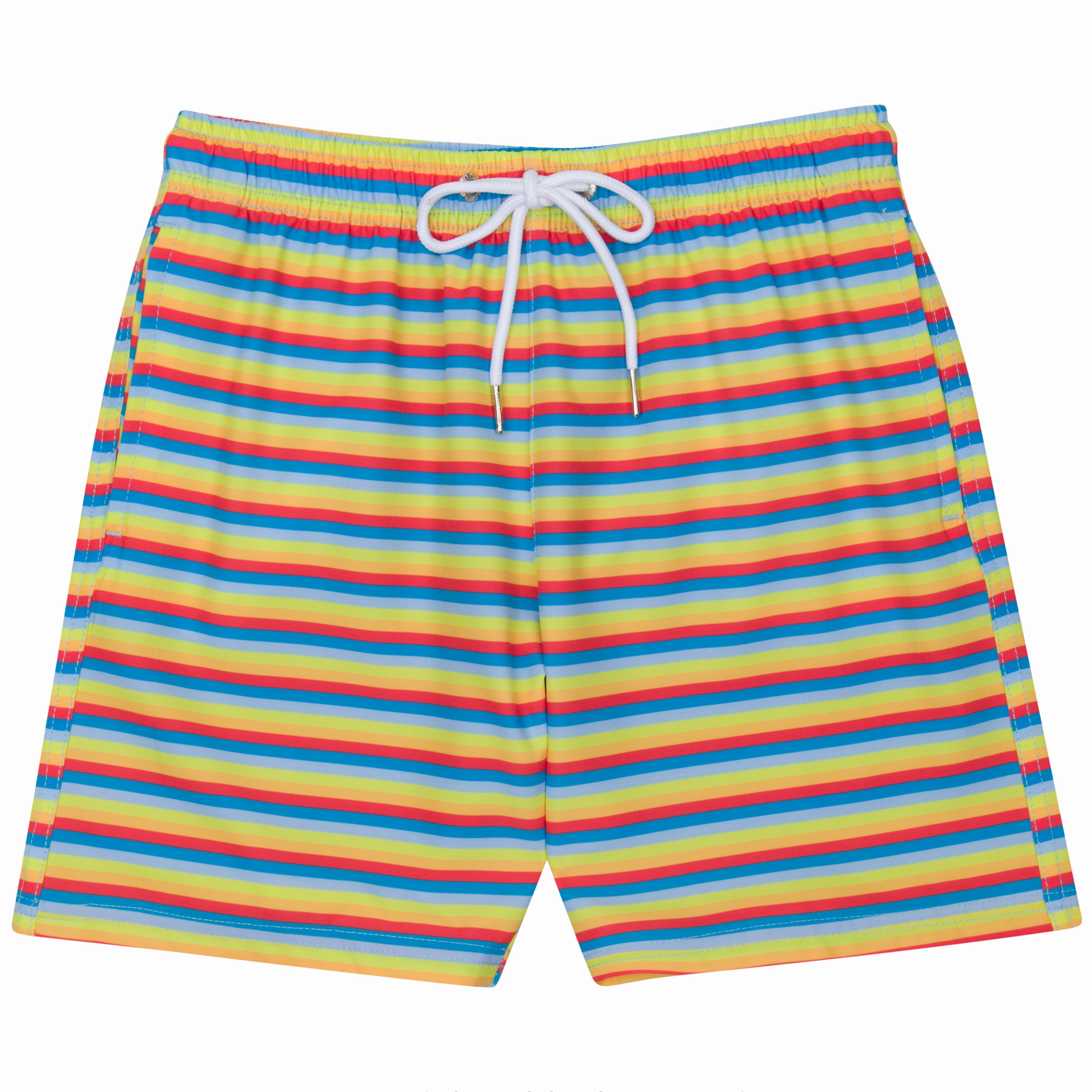Boys Swim Trunks Boxer Brief Liner (sizes 6-14) | Sunny Stripe"