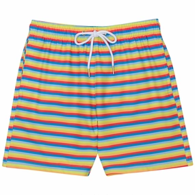Boys Swim Trunks Boxer Brief Liner (sizes 6-14) | Sunny Stripe"