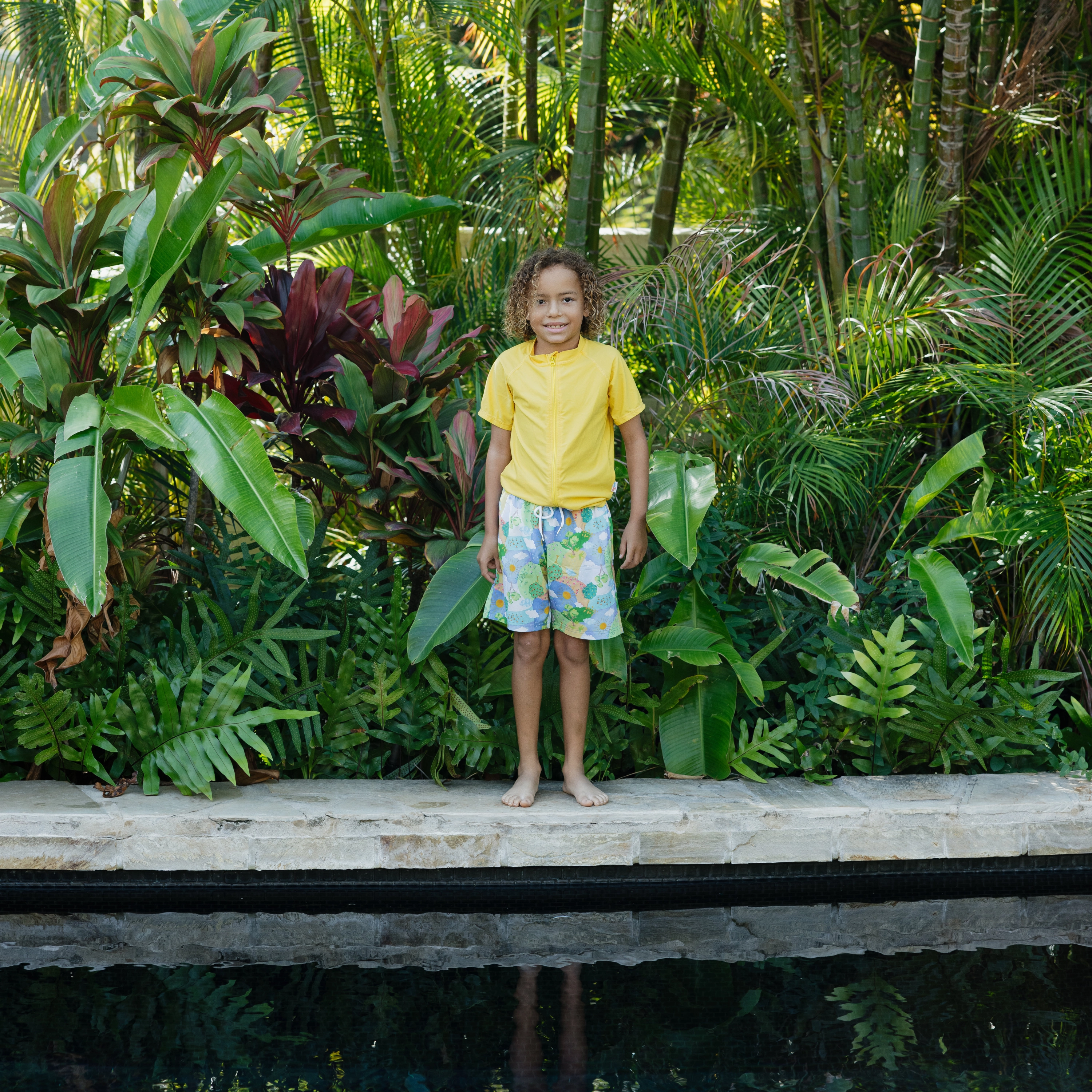 Boys Swim Trunks Boxer Brief Liner (sizes 6-14) | Sunshine"