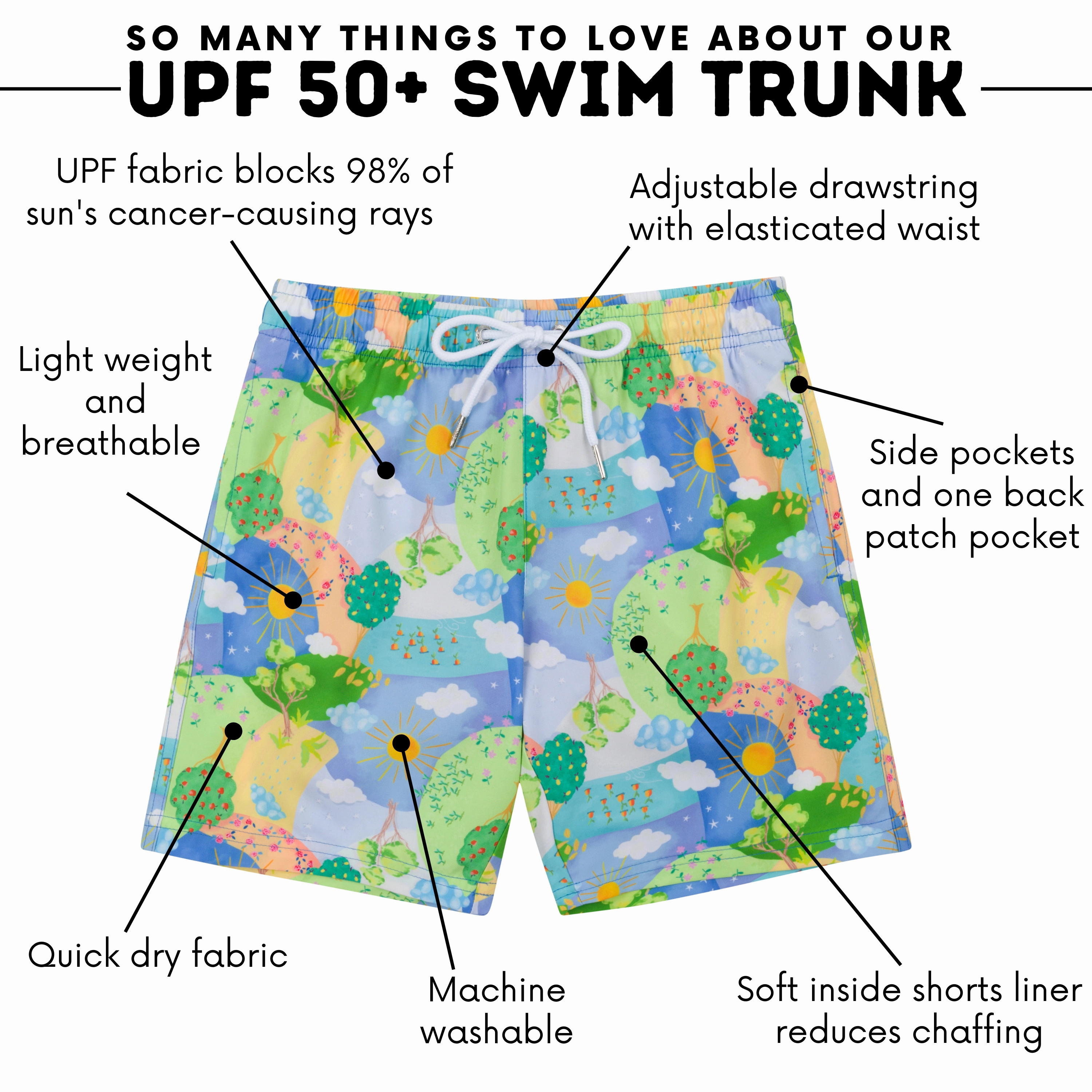Boys Swim Trunks Boxer Brief Liner (sizes 6-14) | Sunshine"