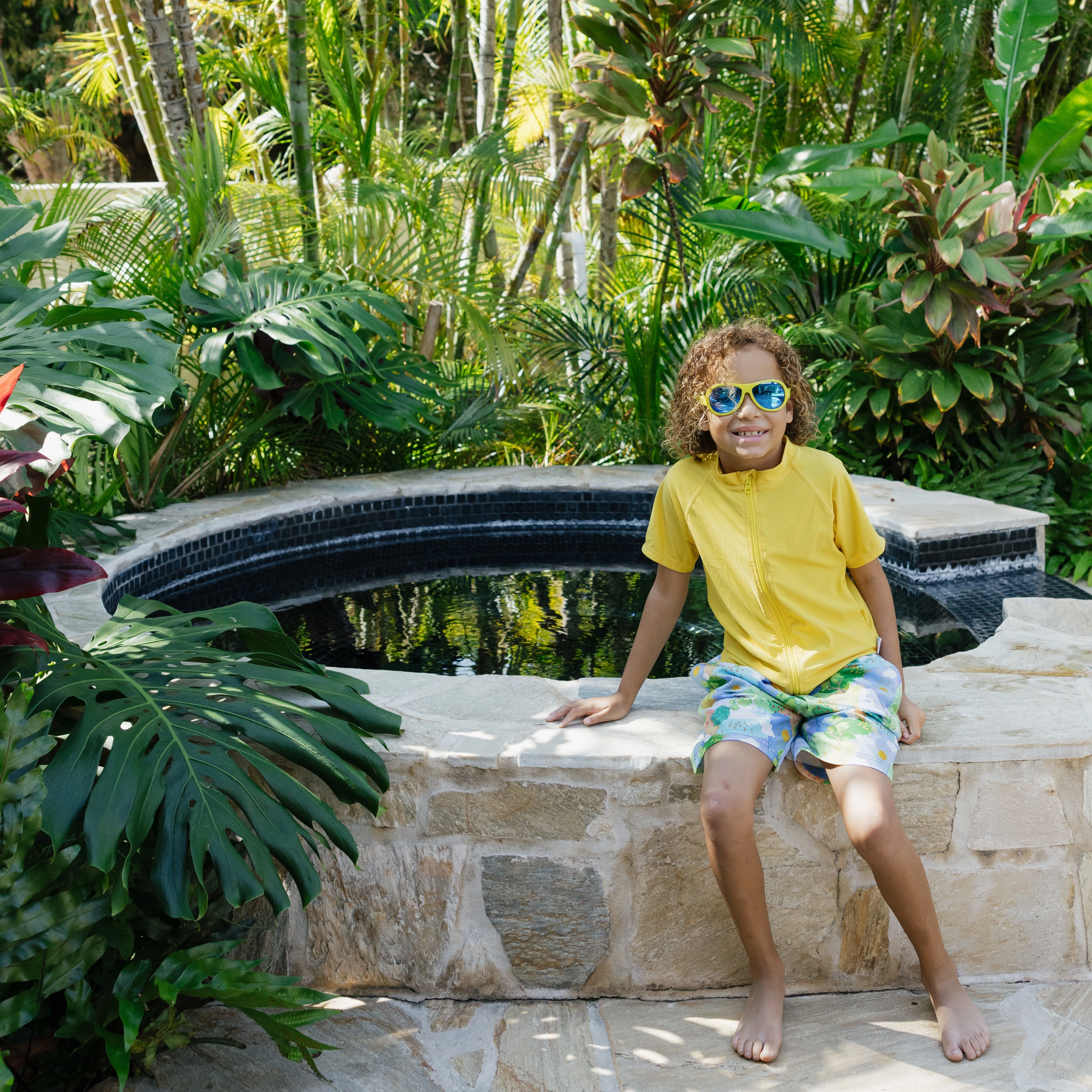 Boys Swim Trunks Boxer Brief Liner (sizes 6-14) | Sunshine"