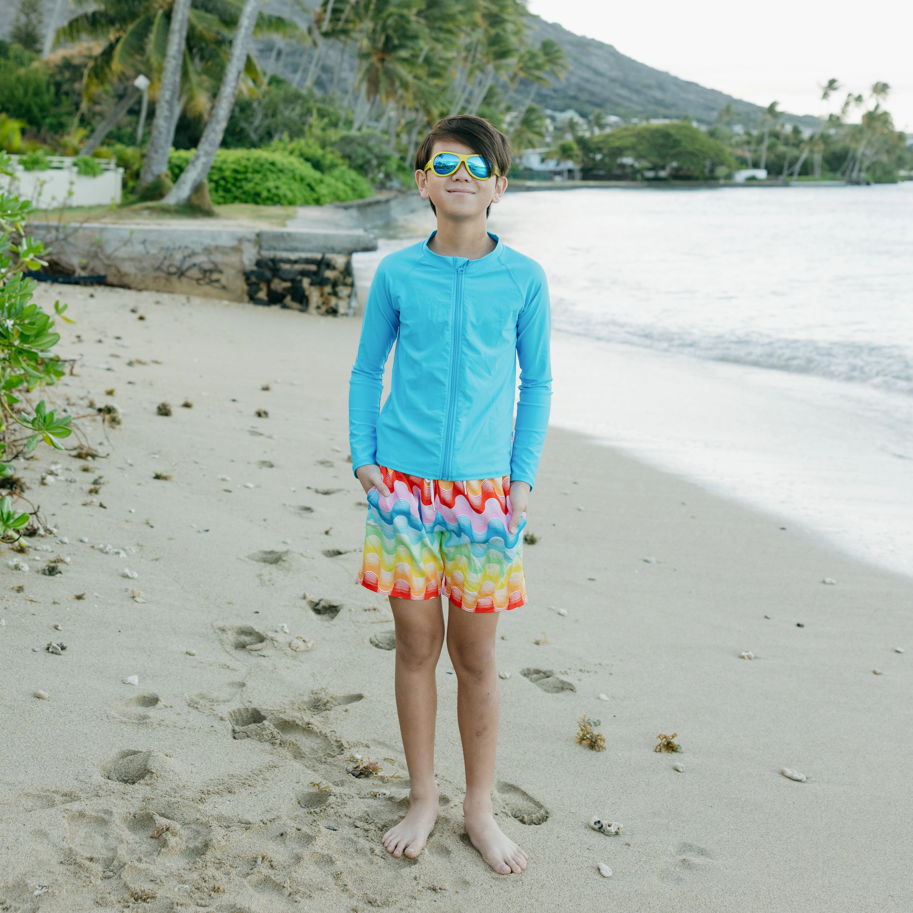 Boys Swim Trunks Boxer Brief Liner (sizes 6-14) | Surf's Up"