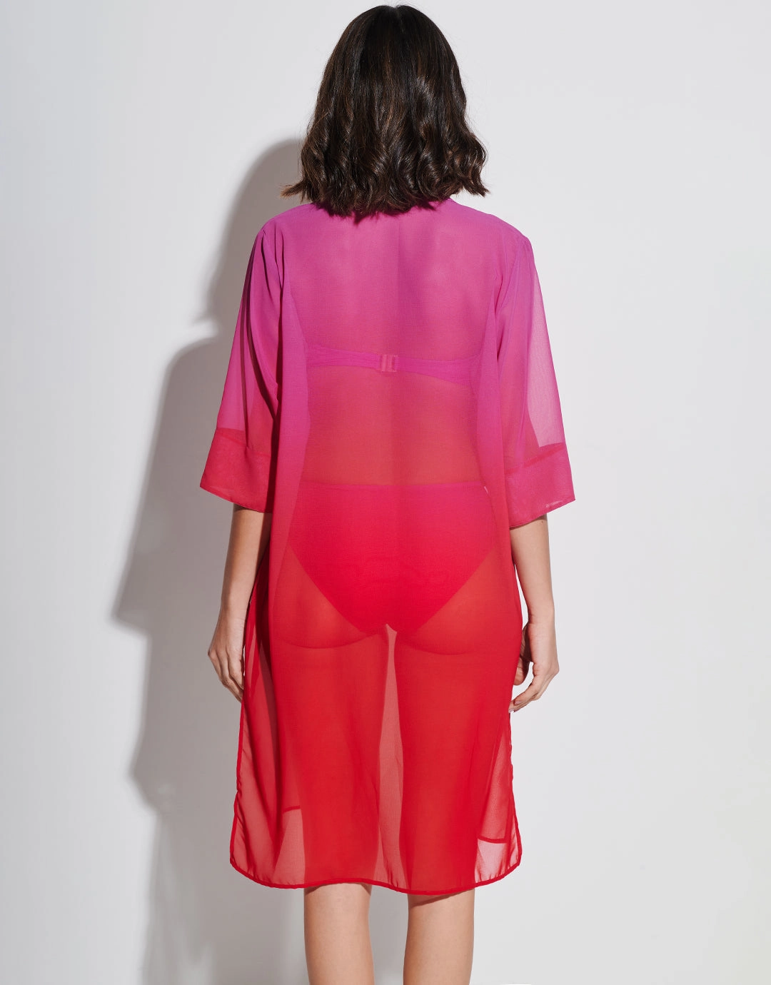 Brasil Midi Beach Shirt - Flower Pink