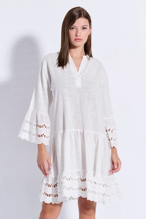 Broderie Dress with Ruffles (8090)