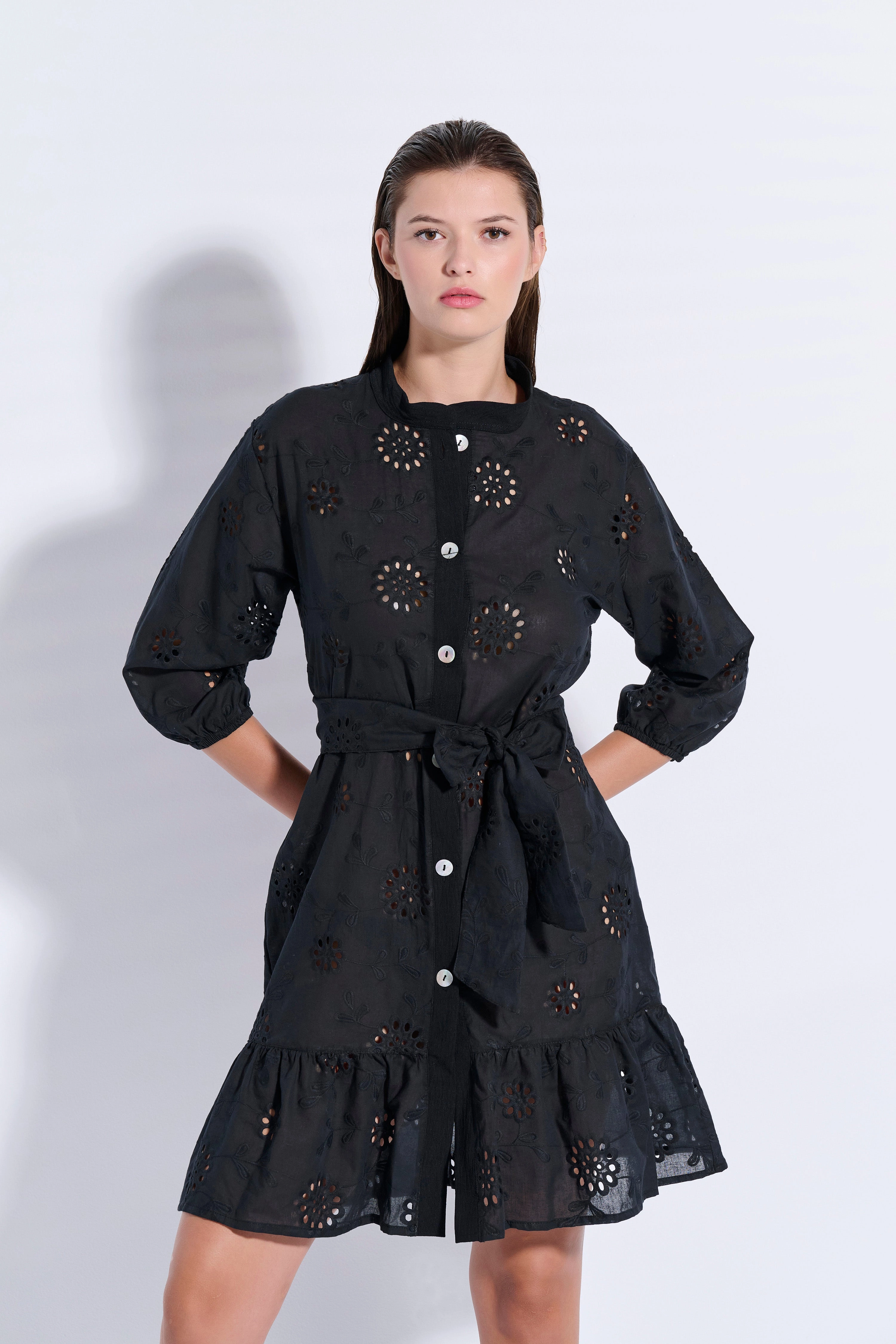 Broderie Shirt Dress (8092)