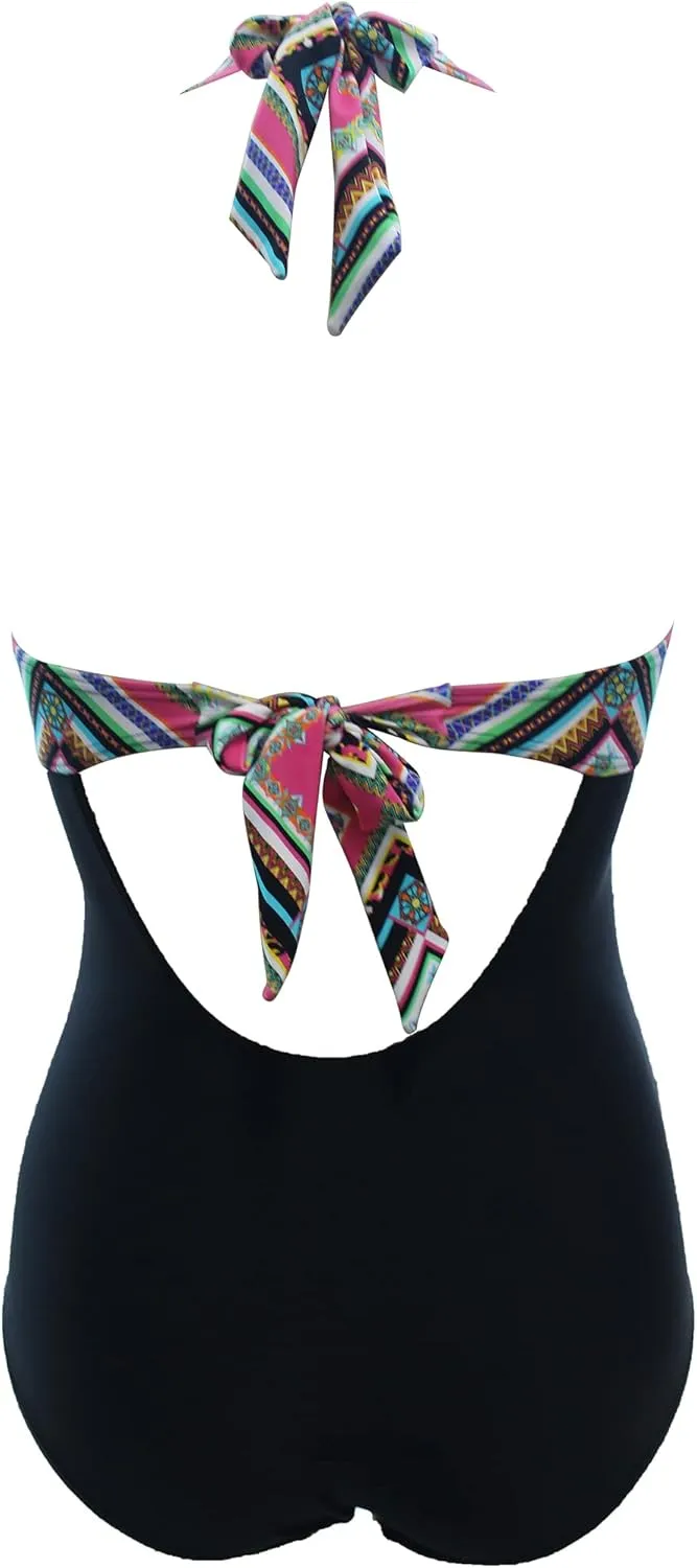 bslingerie Women 1950S Retro Vintage Push Up Monokini One Piece Swimsuit