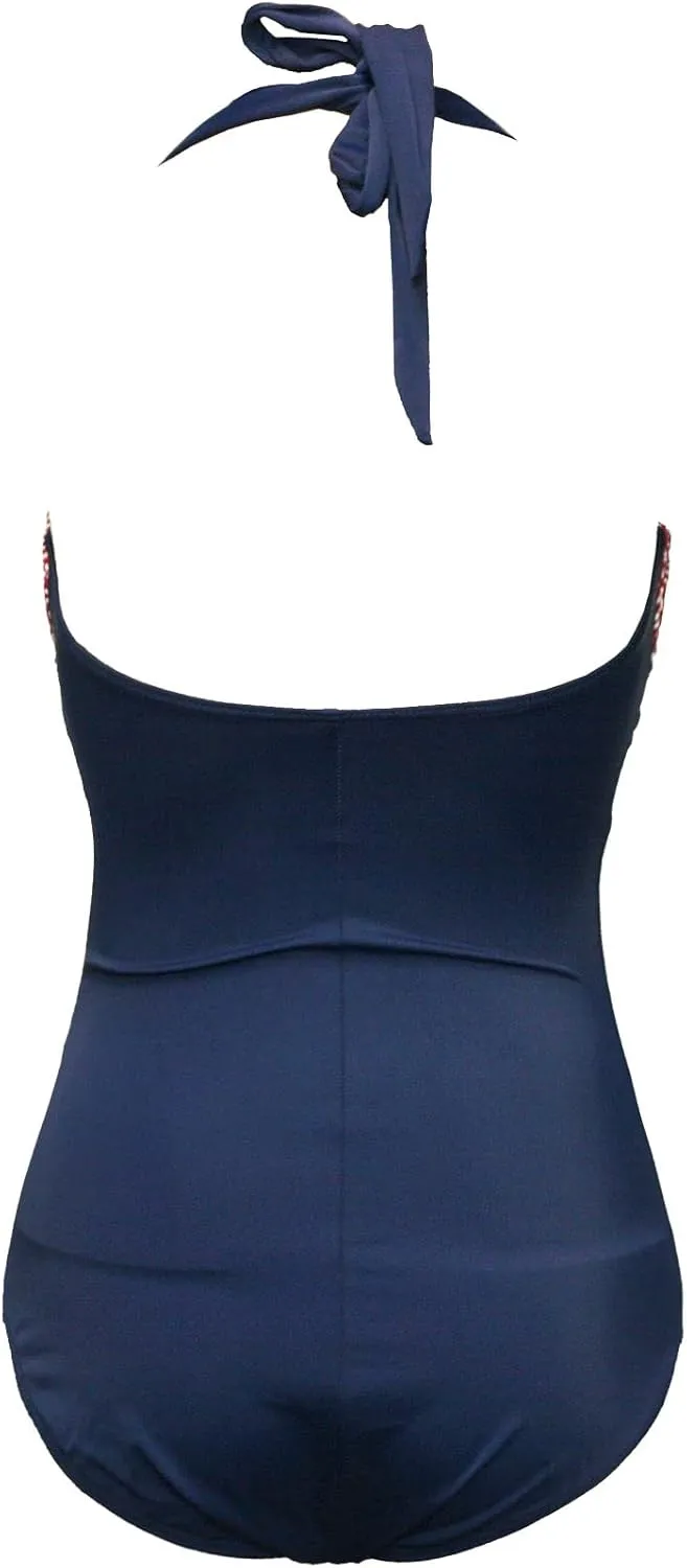 bslingerie Women 1950S Retro Vintage Push Up Monokini One Piece Swimsuit