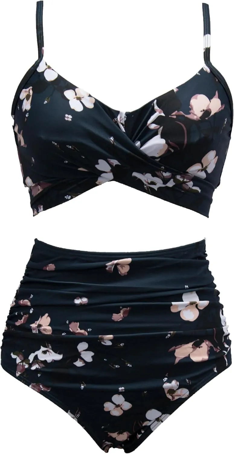 bslingerie? Women Retro Vintage Push Up High Waisted Bikini Swimsuit Plus Size