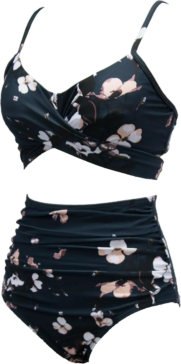 bslingerie? Women Retro Vintage Push Up High Waisted Bikini Swimsuit Plus Size