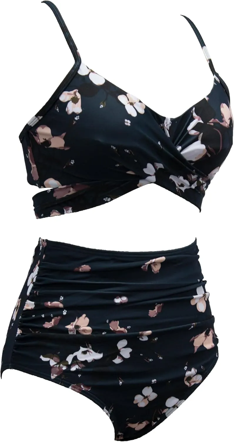 bslingerie? Women Retro Vintage Push Up High Waisted Bikini Swimsuit Plus Size