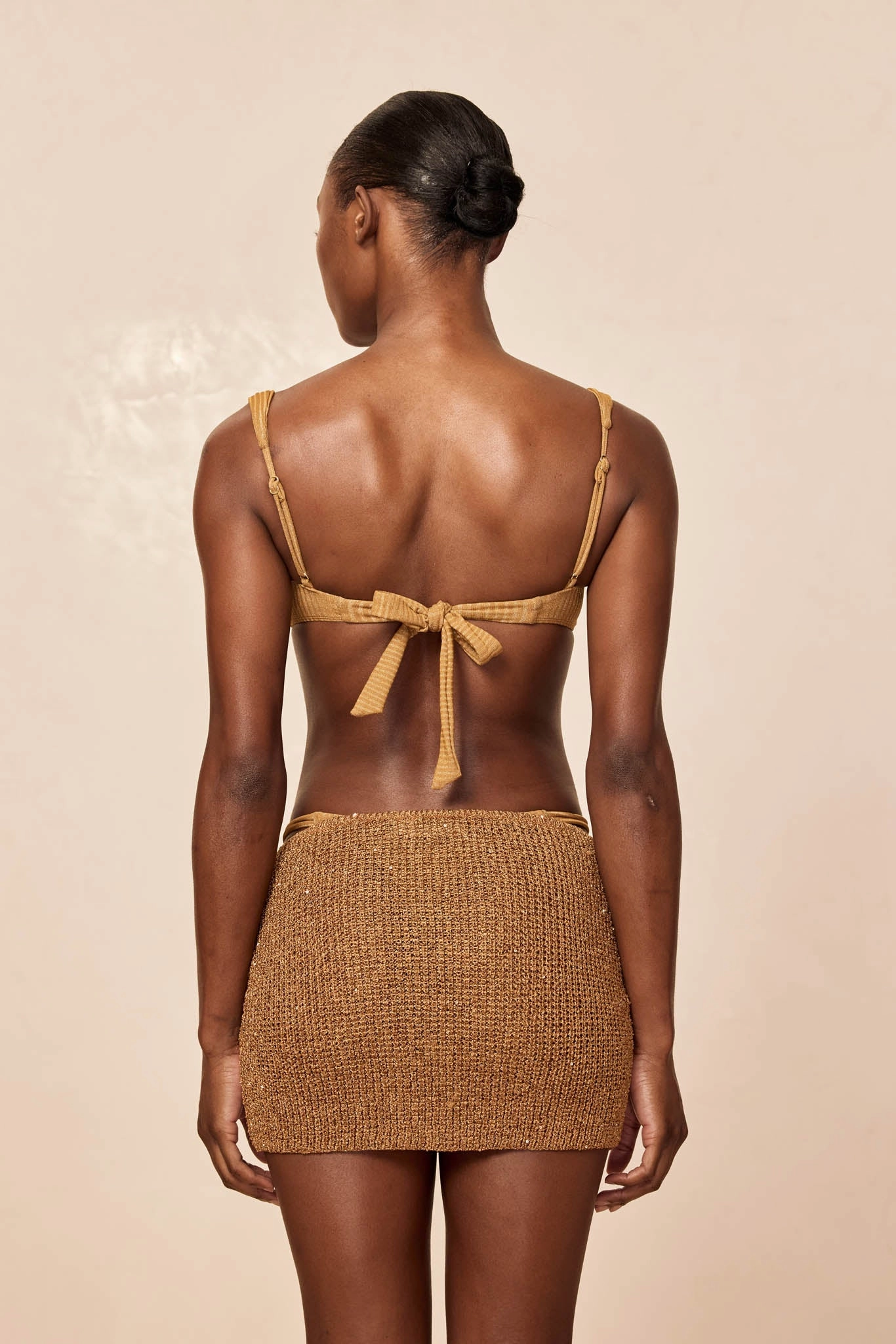 Cartagena Micro Skirt - Antique Gold Sequin Knit