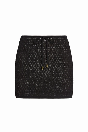 Cartagena Micro Skirt - Black Lace Crochet
