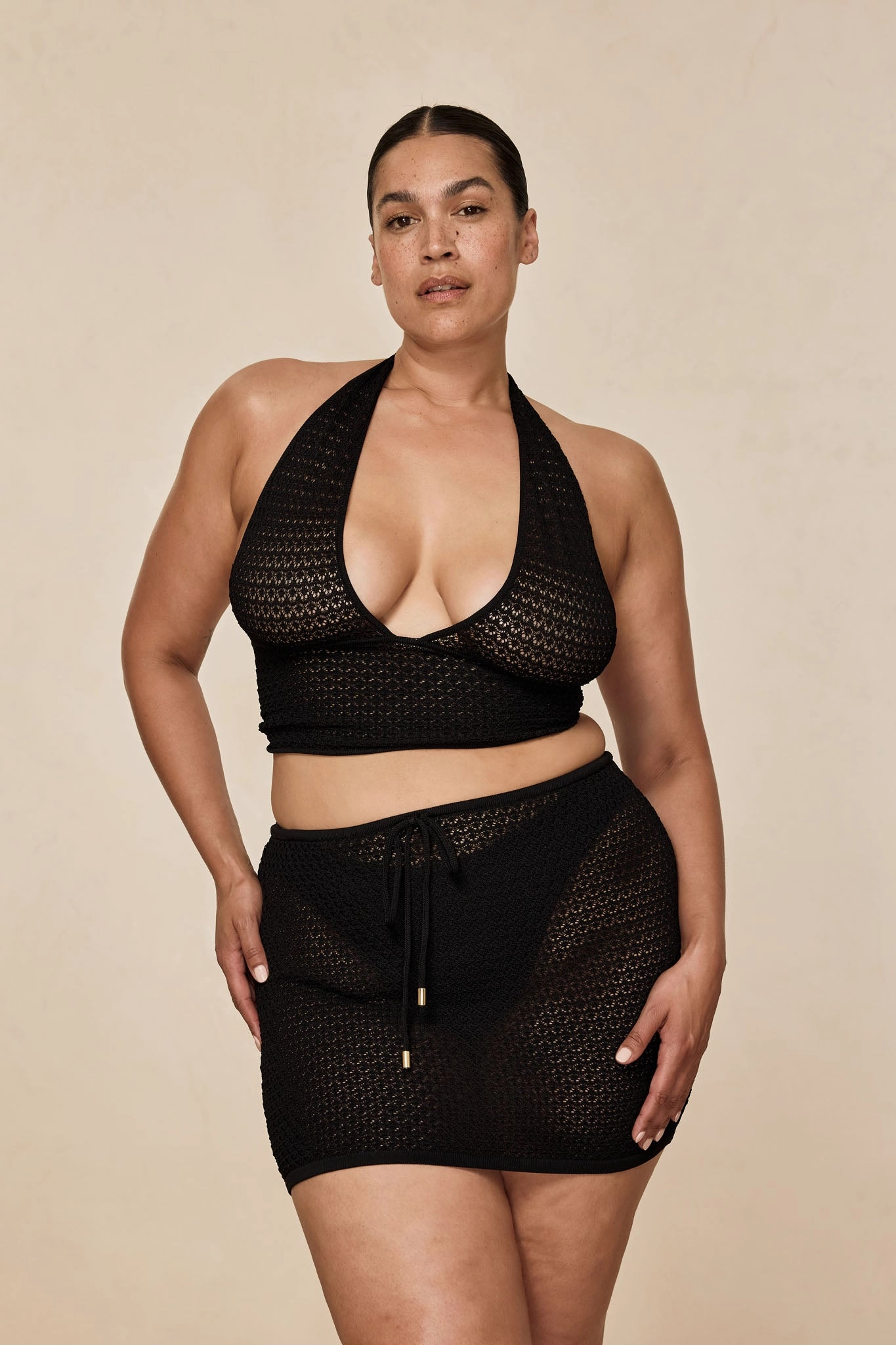 Cartagena Micro Skirt - Black Lace Crochet