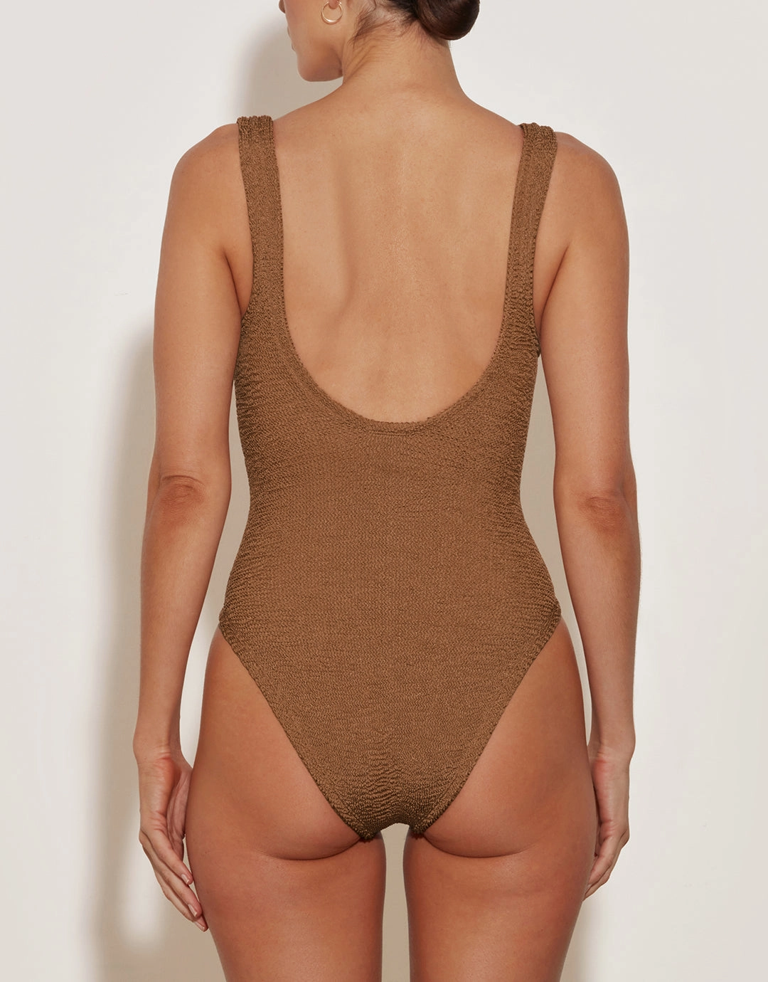 Celine Swimsuit with Tonal Hoops - Metallic Cocoa