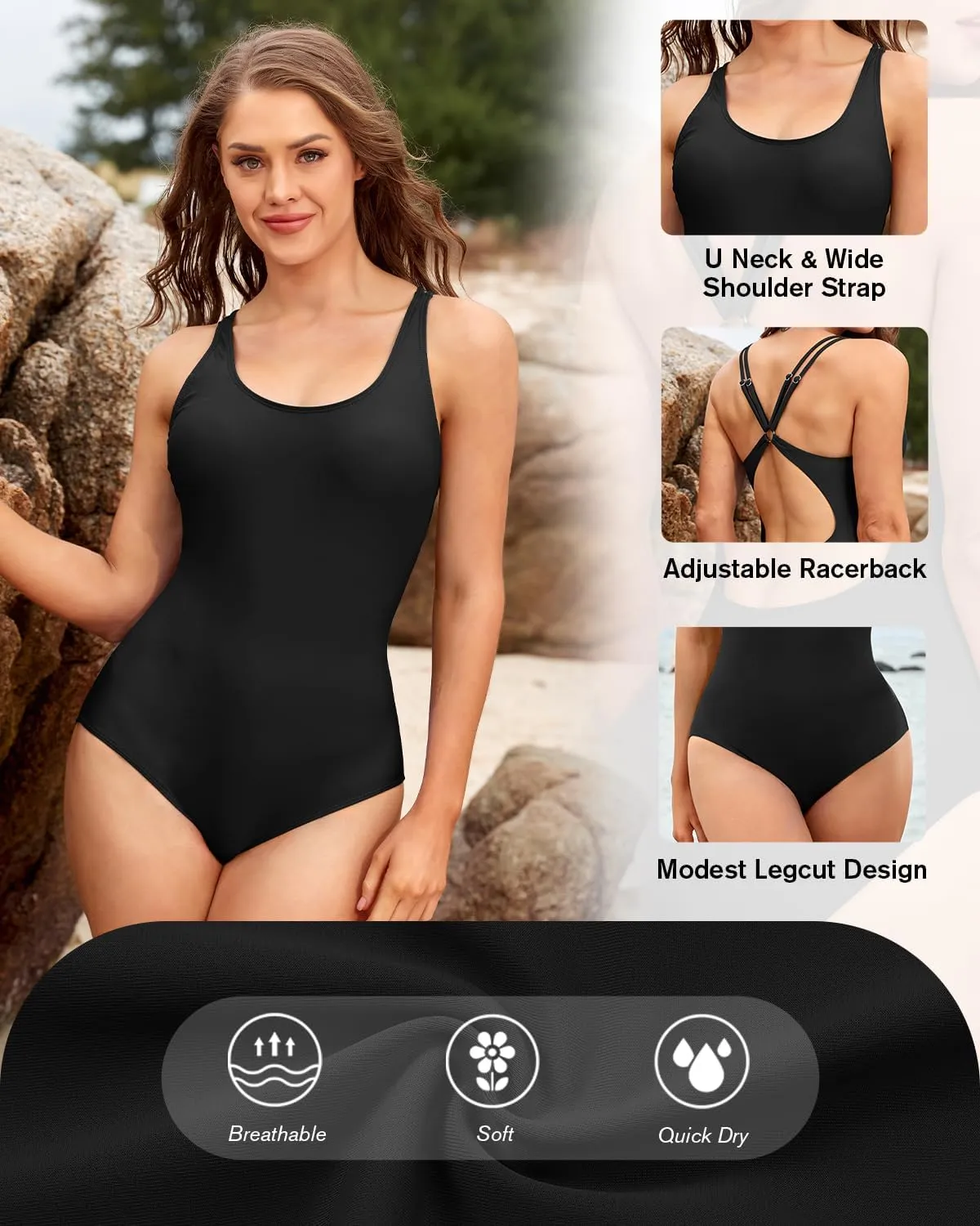 Century Star Womens One Piece Swimsuits 2025 Athletic Swimming Solid One Piece Competitive Bathing Suit for Teens Girls