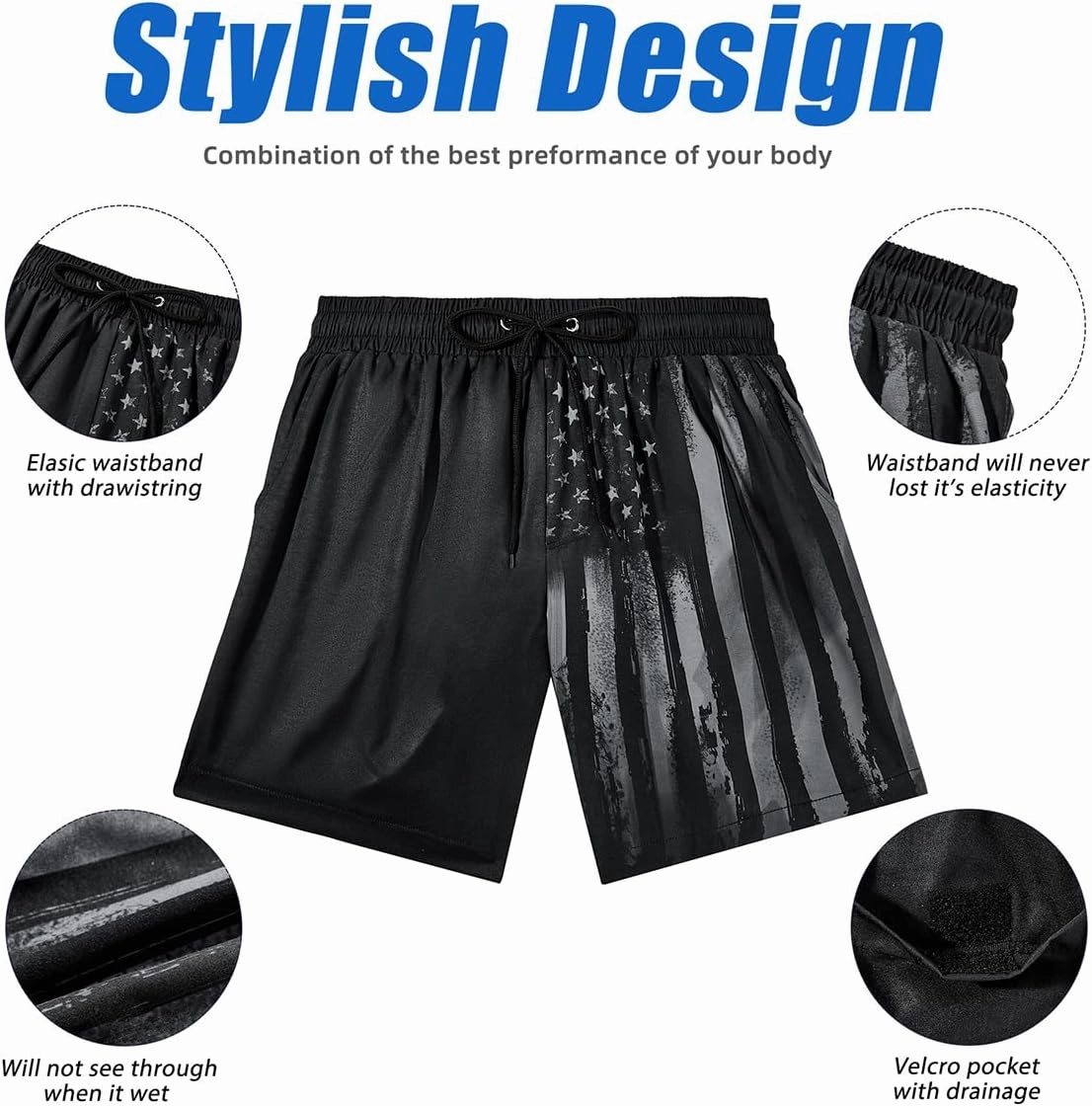 Century Star Mens Swim Trunks Quick Dry Swim Shorts Beachwear for Men Summer Holiday