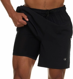 Champion Mens Swim Trunks with Compression Liner, 2 in 1 Mens Bathing Suit Shorts, 7 Inch Inseam Board Shorts for Swimming