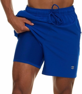 Champion Mens Swim Trunks with Compression Liner, 2 in 1 Mens Bathing Suit Shorts, 7 Inch Inseam Board Shorts for Swimming
