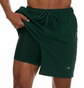 Champion Mens Swim Trunks with Compression Liner, 2 in 1 Mens Bathing Suit Shorts, 7 Inch Inseam Board Shorts for Swimming