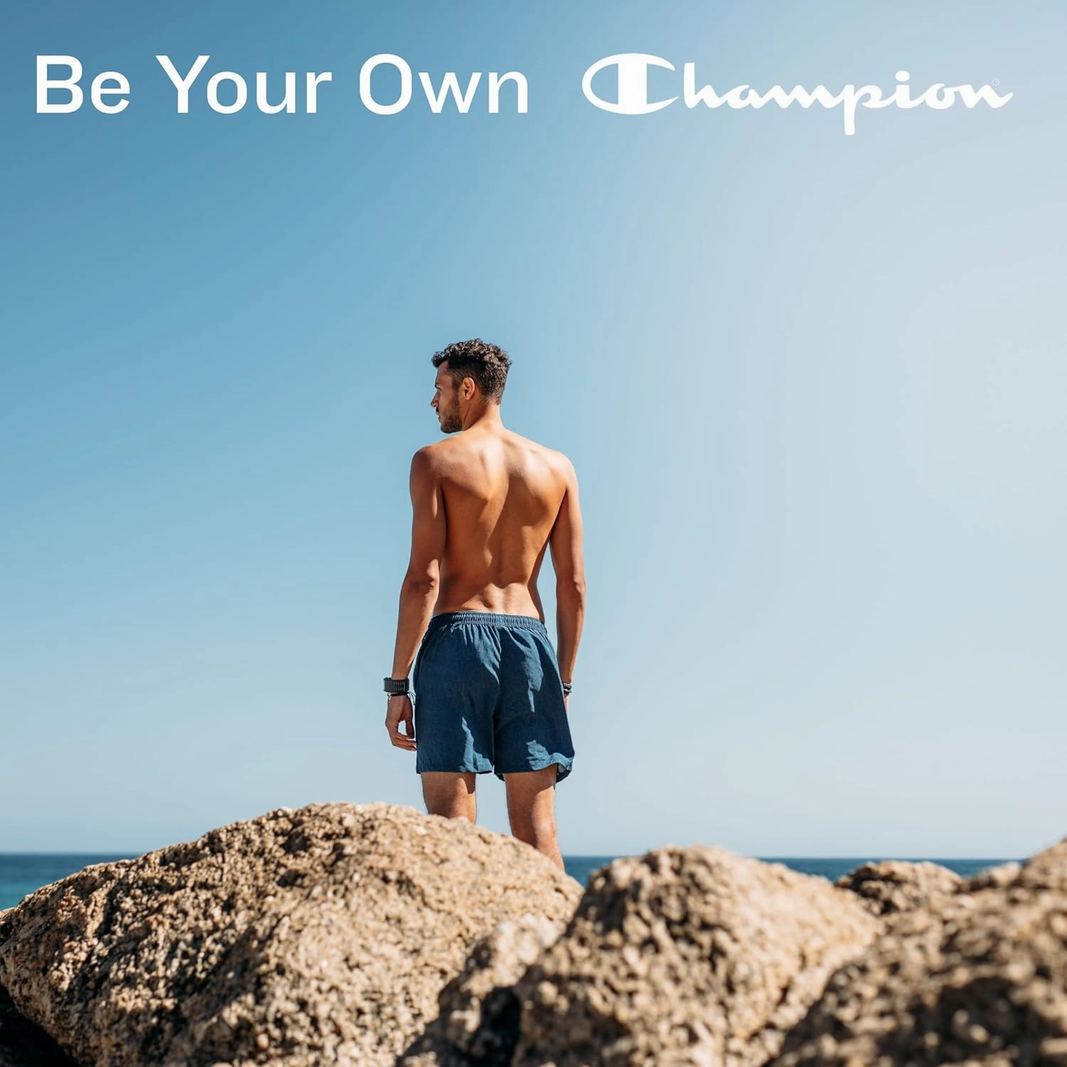 Champion Mens Swim Trunks with Mesh Liner, Quick Drying Mens Bathing Suit, Board Shorts for Swimming and Beach