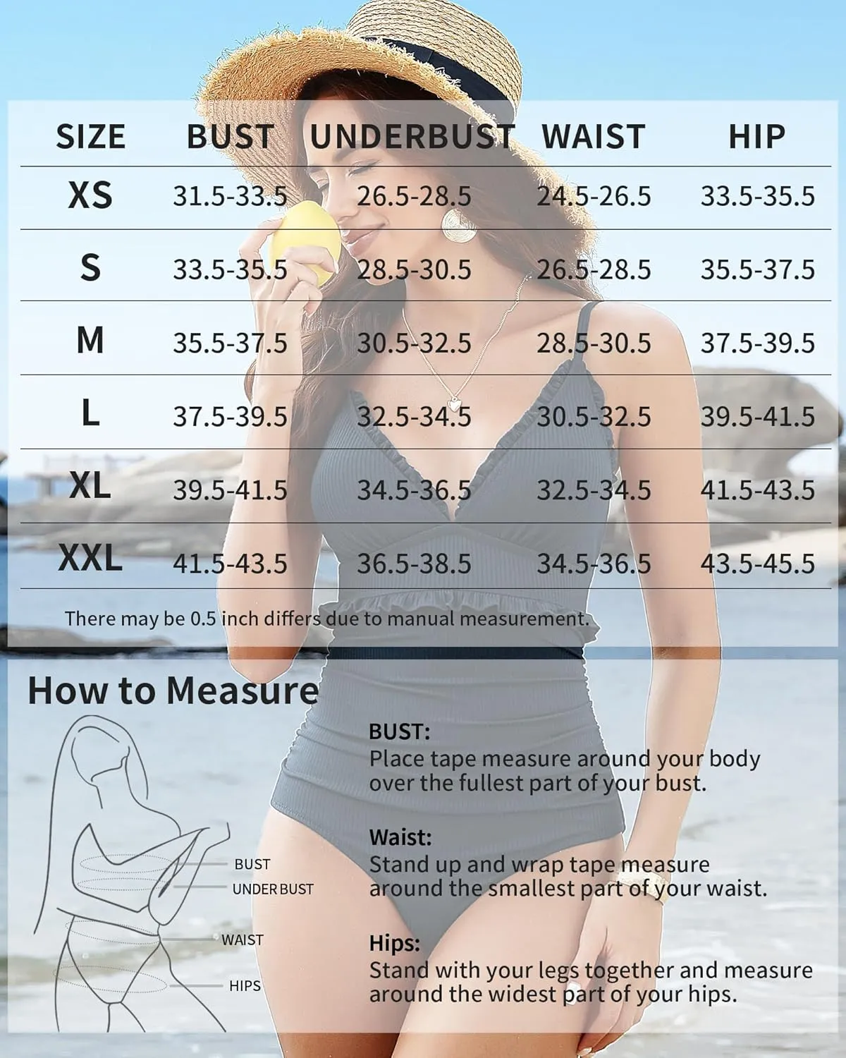 Charmo Frill Trim Ribbed One Piece Swimsuit Women Ruffled Ruched Tummy Control Bathing Suit