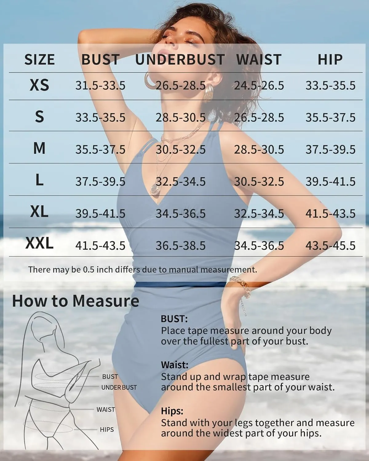 Charmo Tummy Control One Piece Swimsuits for Women Ruched Bathing Suits Strappy V Neck Monokini