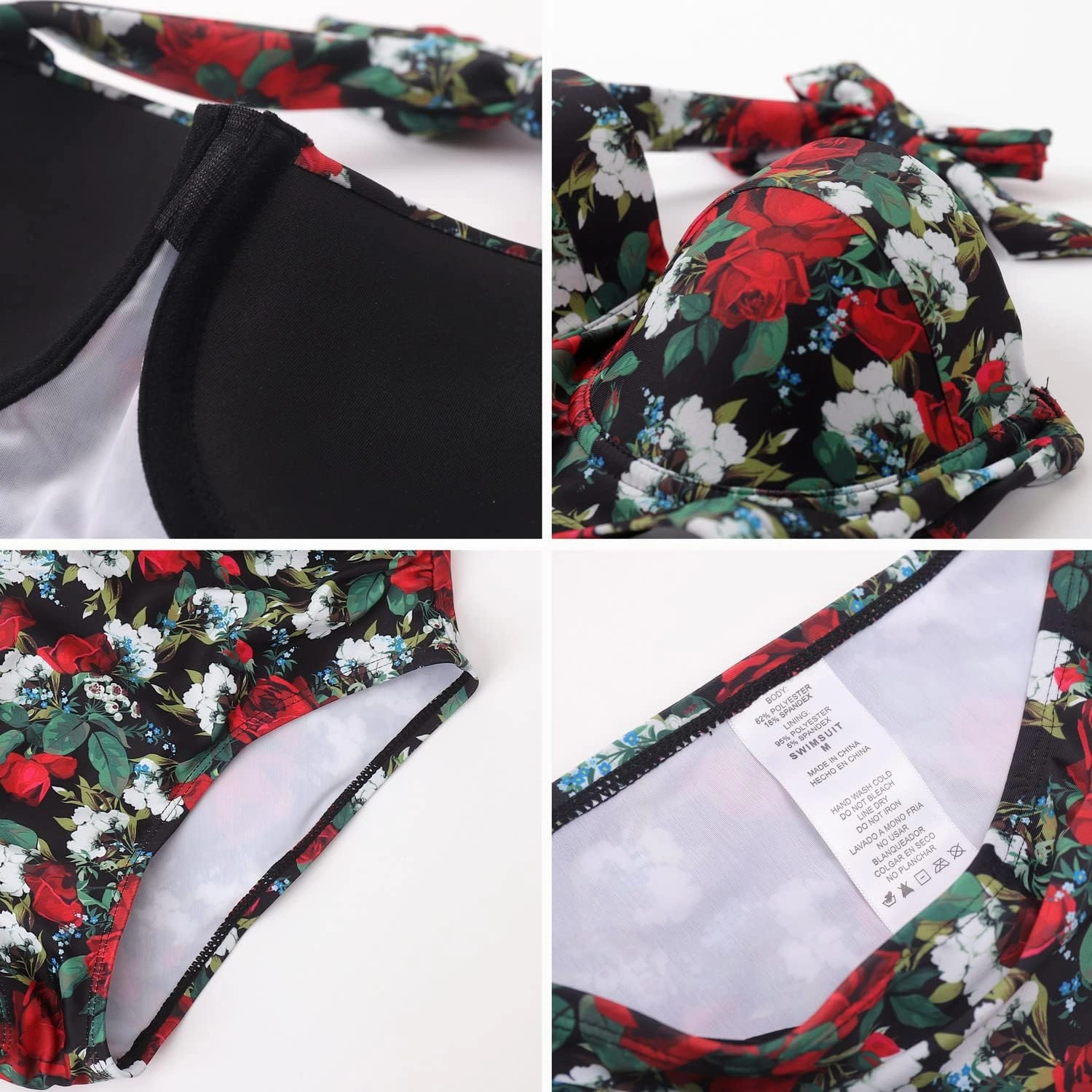 CHERRY CAT Womens Vintage Retro Polka High Waisted Underwire Bikini Two Piece Swimsuits