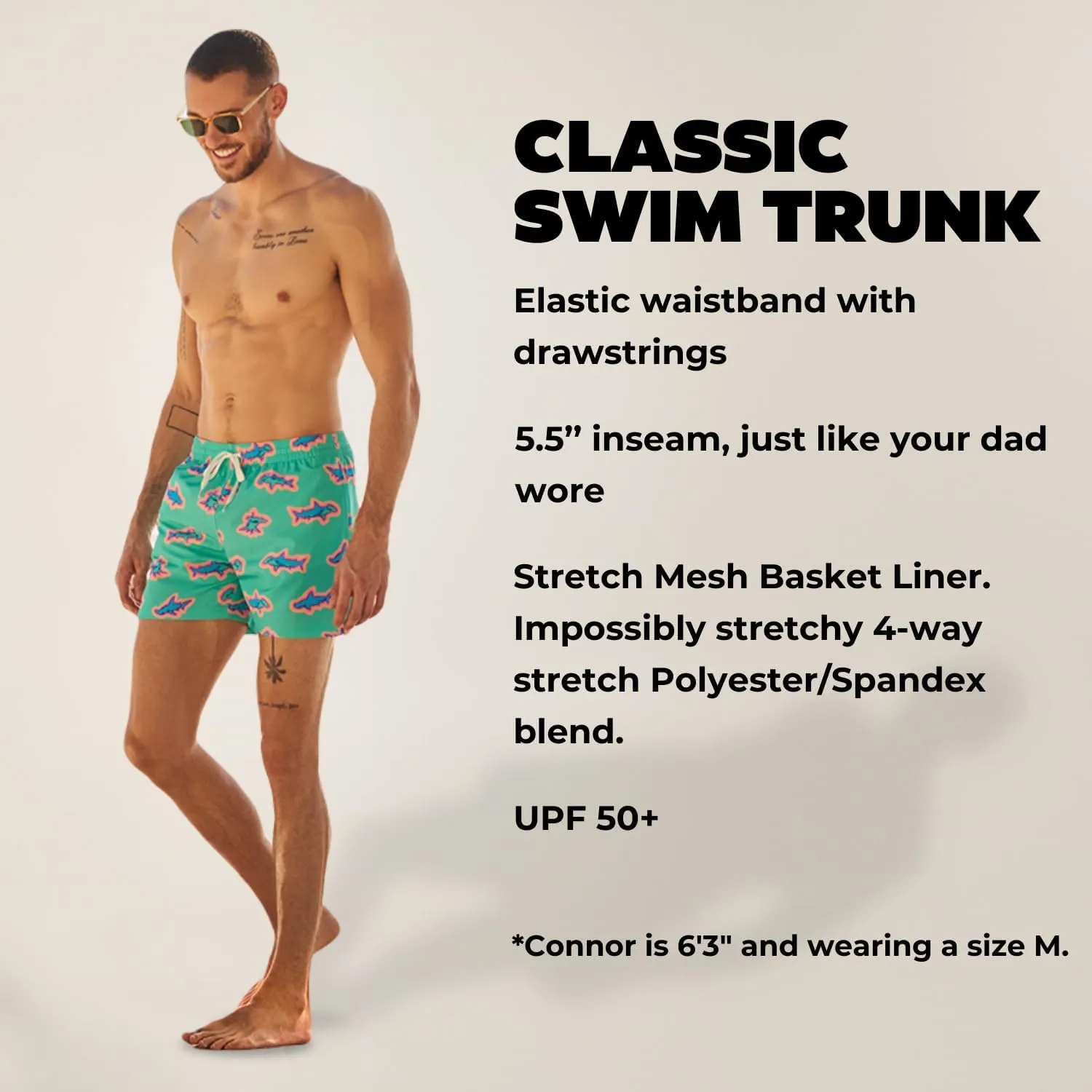 Chubbies Mens Swim Trunks C Mens Swim Shorts with 4-Way Stretch, 5.5 Beach Shorts with Elastic Waist, Drawstring,Mesh Lining