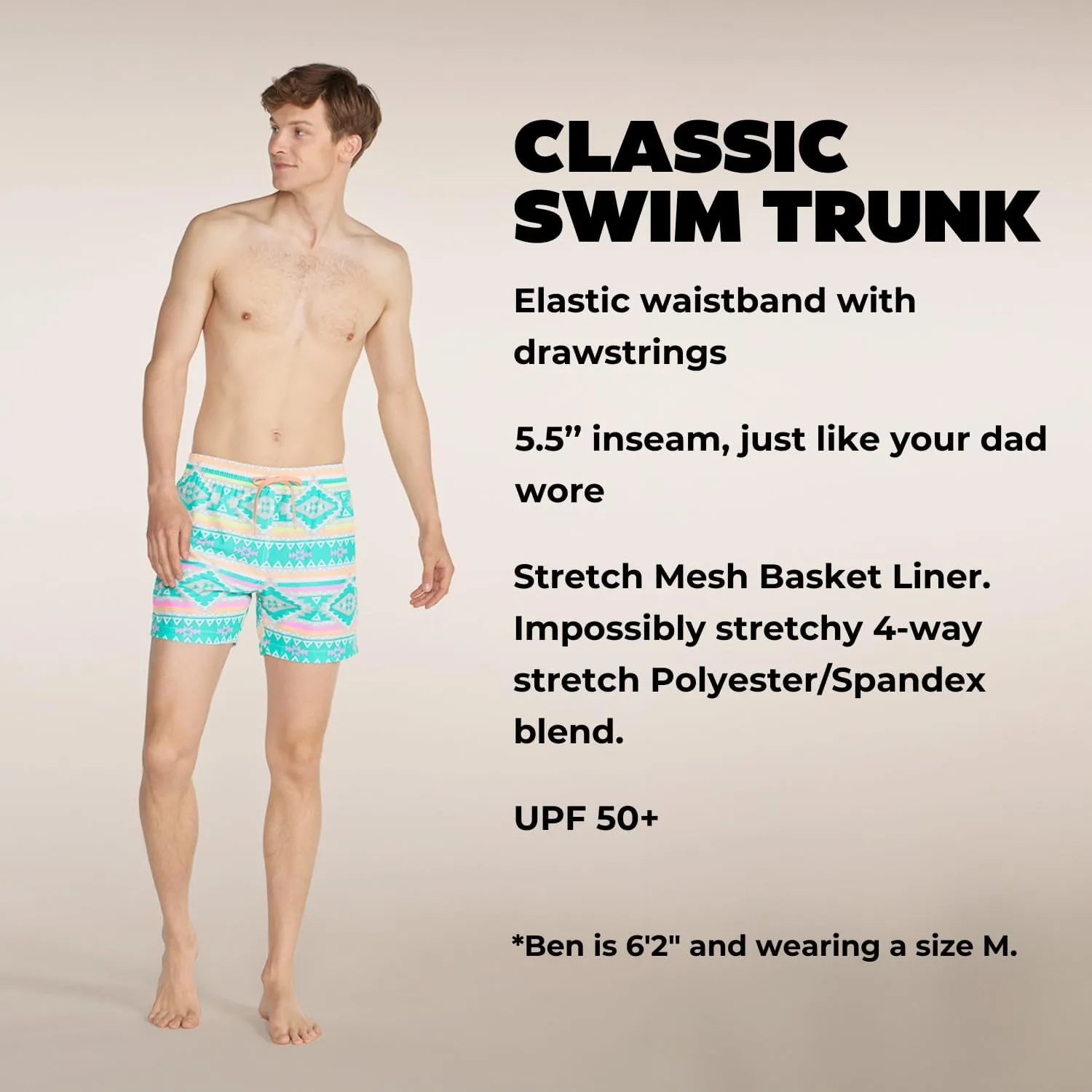 Chubbies Mens Swim Trunks C Mens Swim Shorts with 4-Way Stretch, 5.5 Beach Shorts with Elastic Waist, Drawstring,Mesh Lining