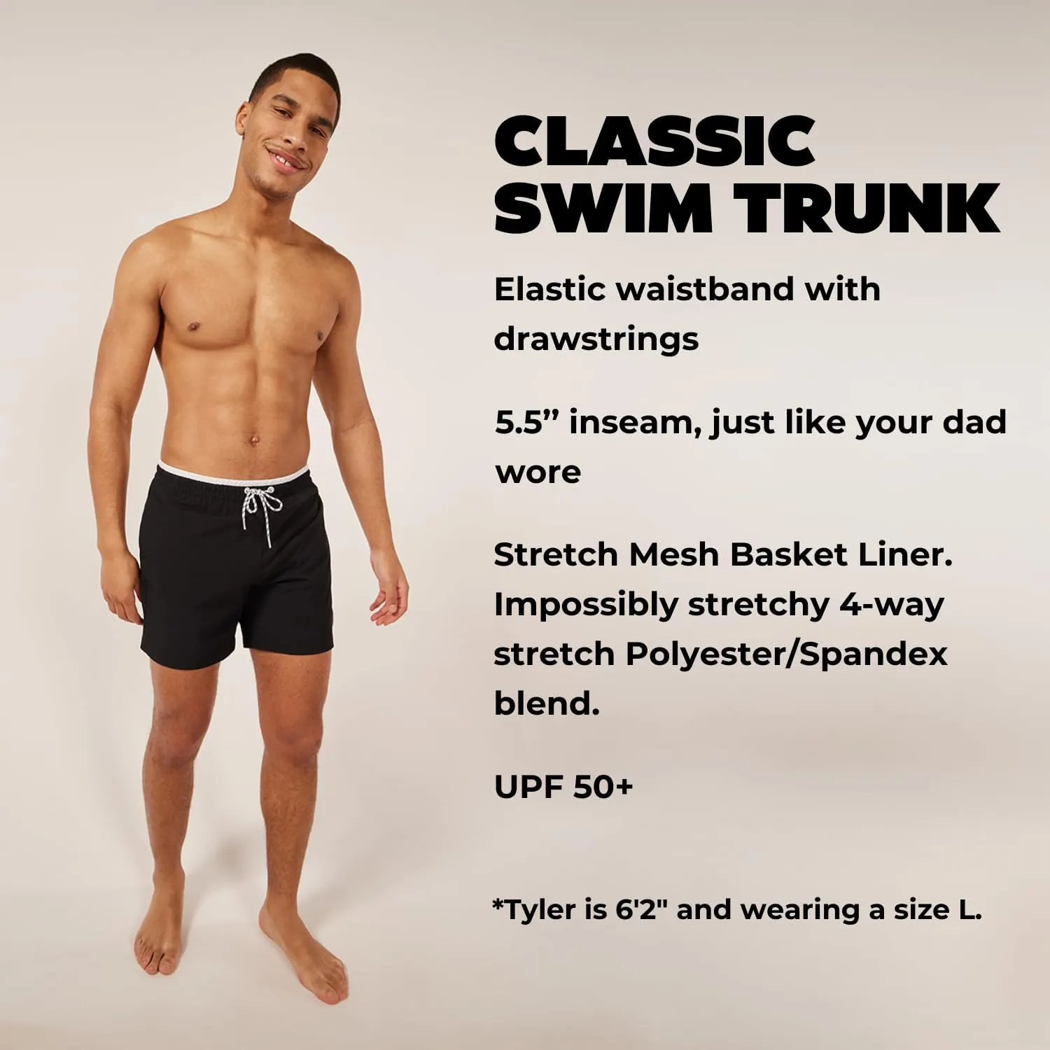Chubbies Mens Swim Trunks C Mens Swim Shorts with 4-Way Stretch, 5.5 Beach Shorts with Elastic Waist, Drawstring,Mesh Lining