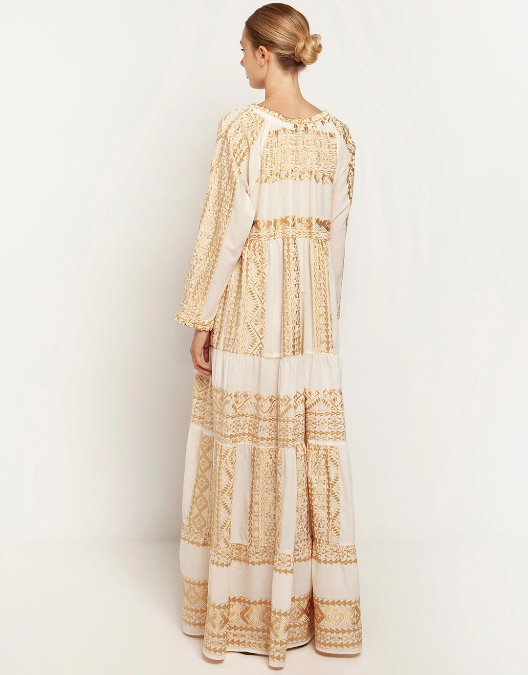 Classic Triangle Maxi Dress - Natural and Gold