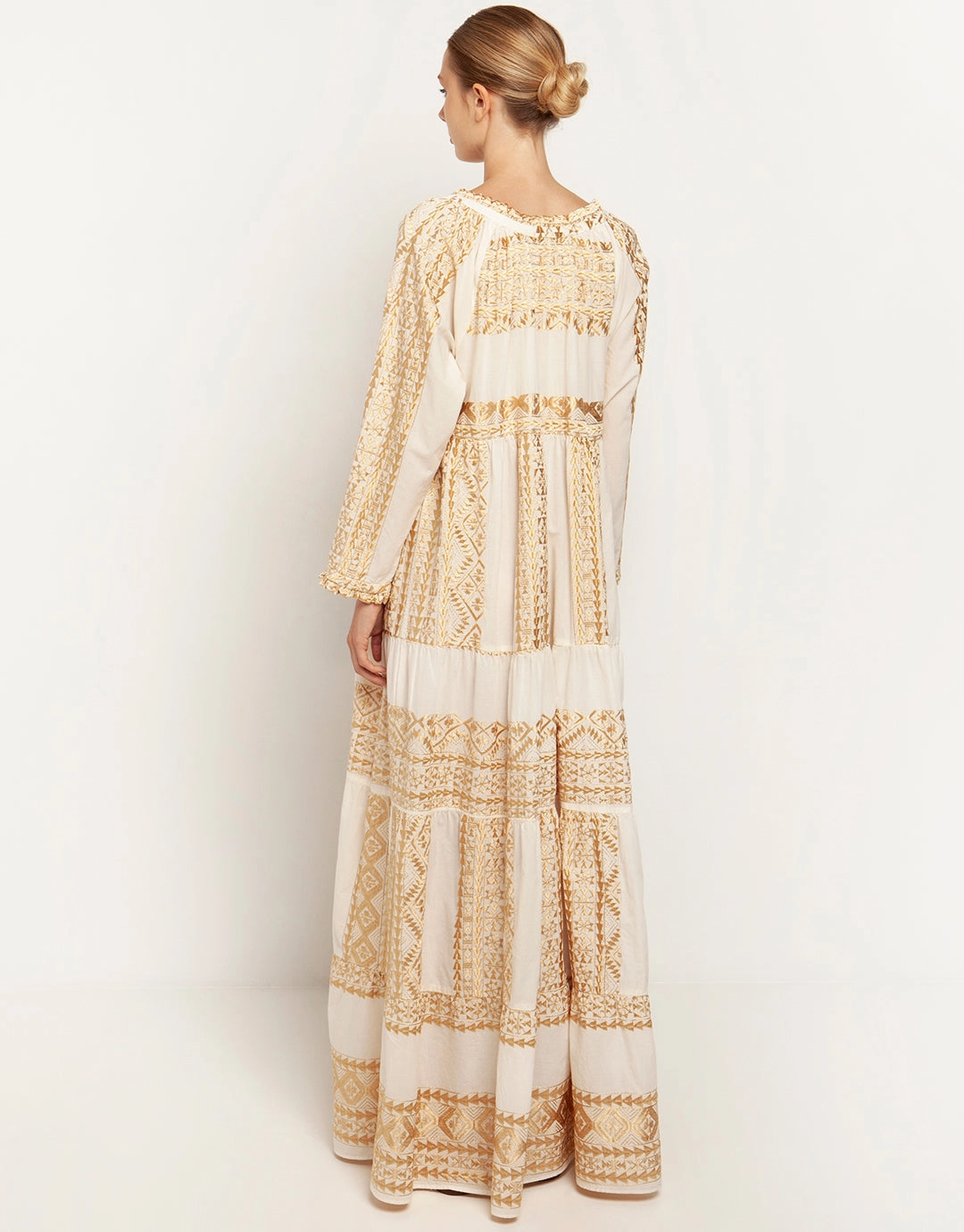 Classic Triangle Maxi Dress - Natural and Gold