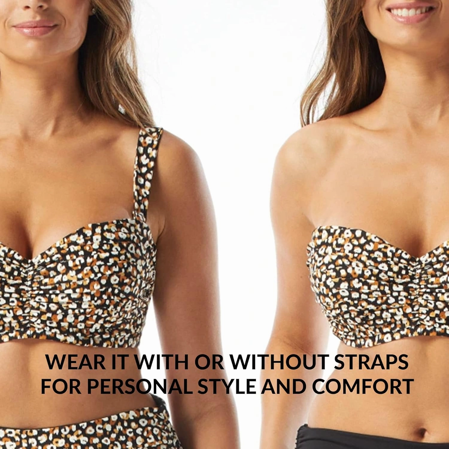 COCO REEF Charisma Bra Sized Underwire Bandeau Bikini Top with Strapless Option