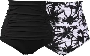 COCOPEAR Women's Ruched High Waisted Bikini Bottom Retro Vintage Swim Short Tankinis