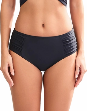 COCOPEAR Full Coverage Bikini Bottoms for Women Mid Rise Bathing Suit Bottoms for Women Ruched Tummy Control Swim Bottoms