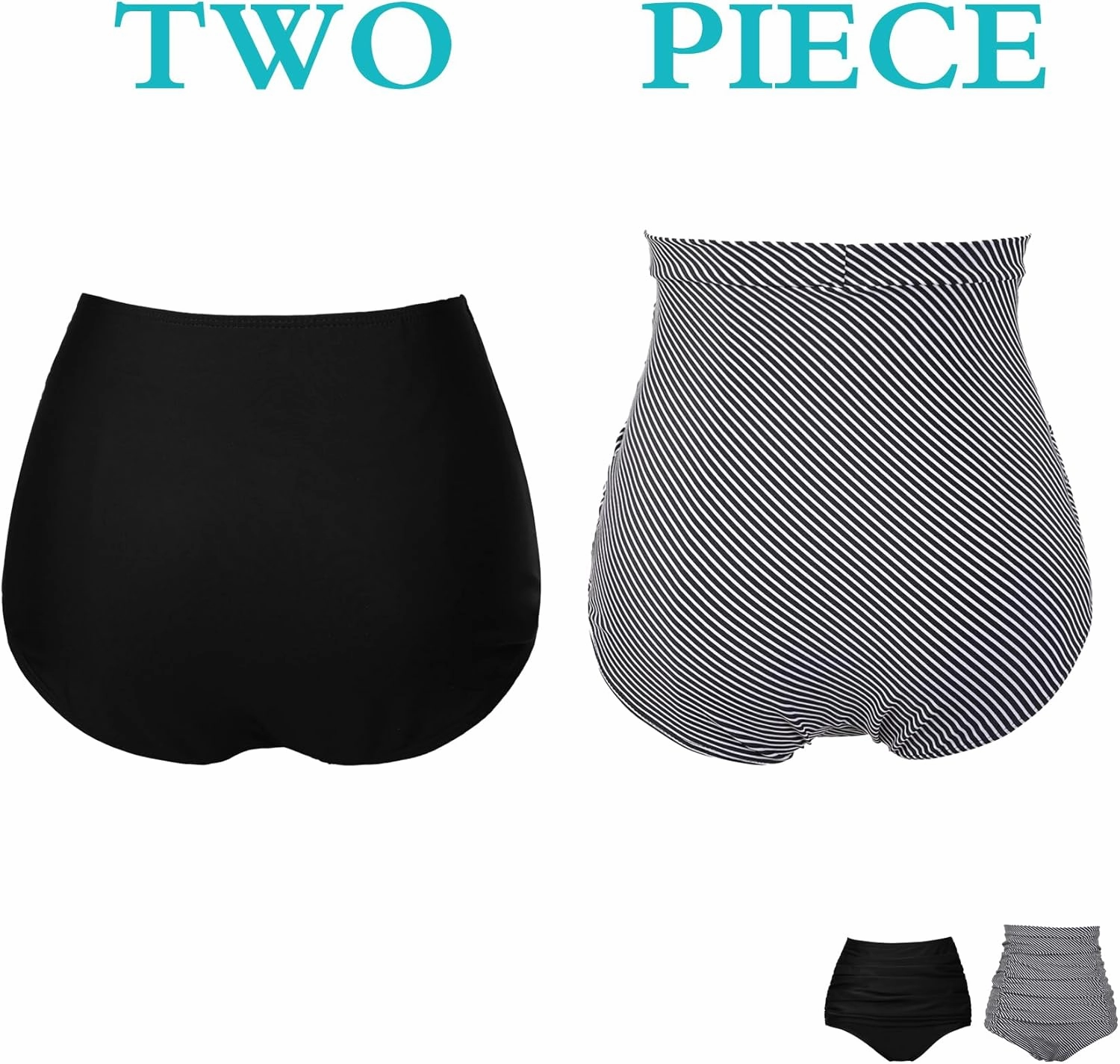 COCOPEAR Women's High Waisted Full Coverage Bikini Bottom Ruched Bathing Suit Bottoms for Women Tummy Control Swim Bottoms