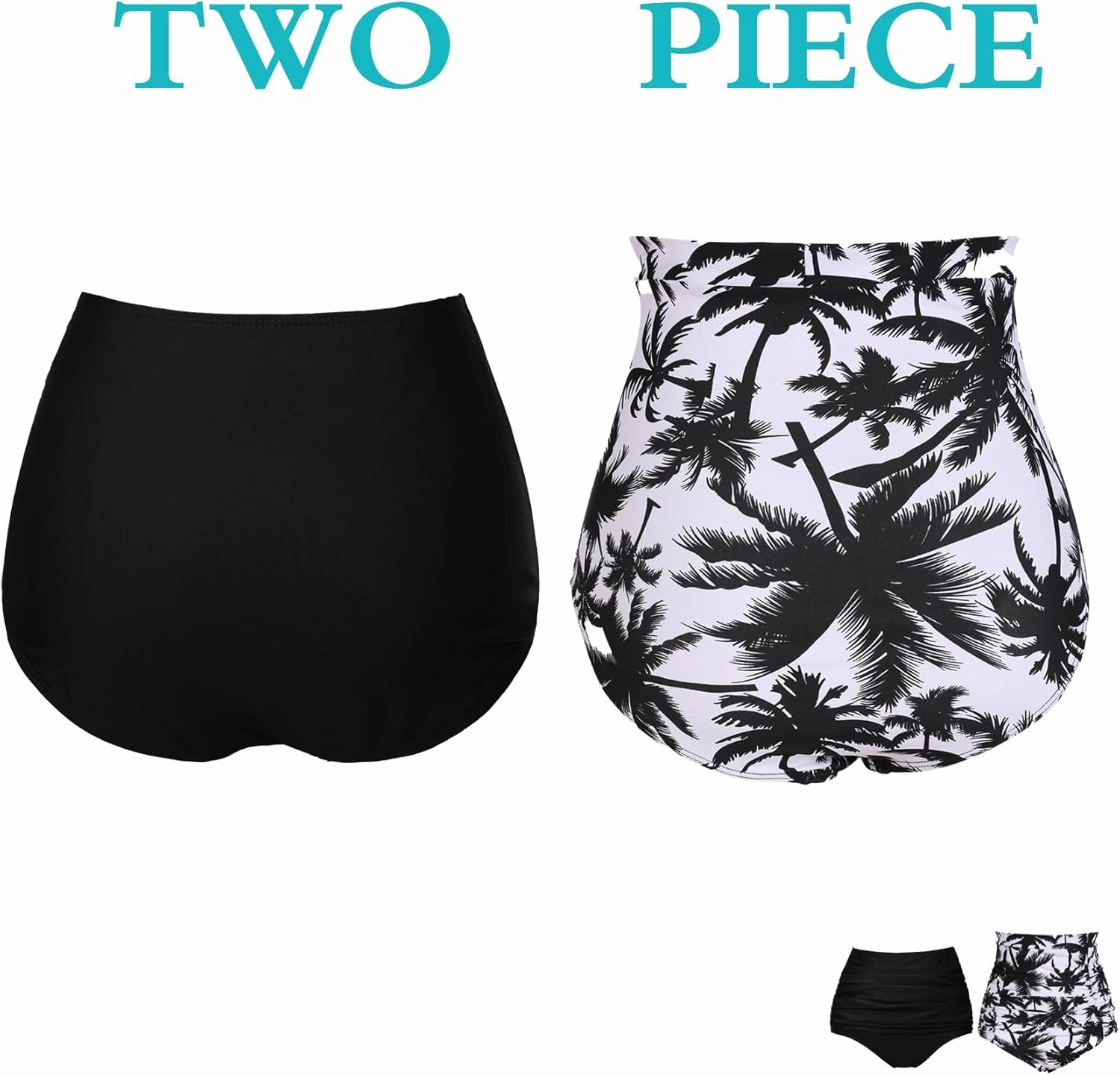 COCOPEAR Women's High Waisted Full Coverage Bikini Bottom Ruched Bathing Suit Bottoms for Women Tummy Control Swim Bottoms