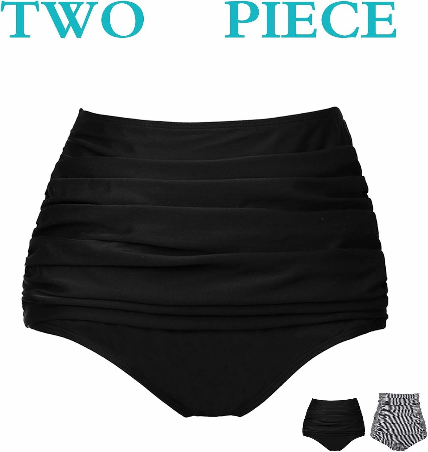 COCOPEAR Women's High Waisted Full Coverage Bikini Bottom Ruched Bathing Suit Bottoms for Women Tummy Control Swim Bottoms