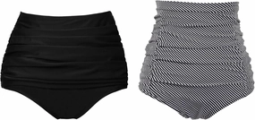 COCOPEAR Women's High Waisted Full Coverage Bikini Bottom Ruched Bathing Suit Bottoms for Women Tummy Control Swim Bottoms