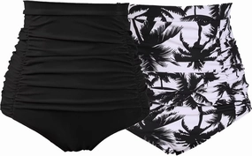 COCOPEAR Women's Ruched High Waisted Bikini Bottom Retro Vintage Swim Short Tankinis