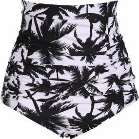 COCOPEAR Women's Ruched High Waisted Bikini Bottom Retro Vintage Swim Short Tankinis