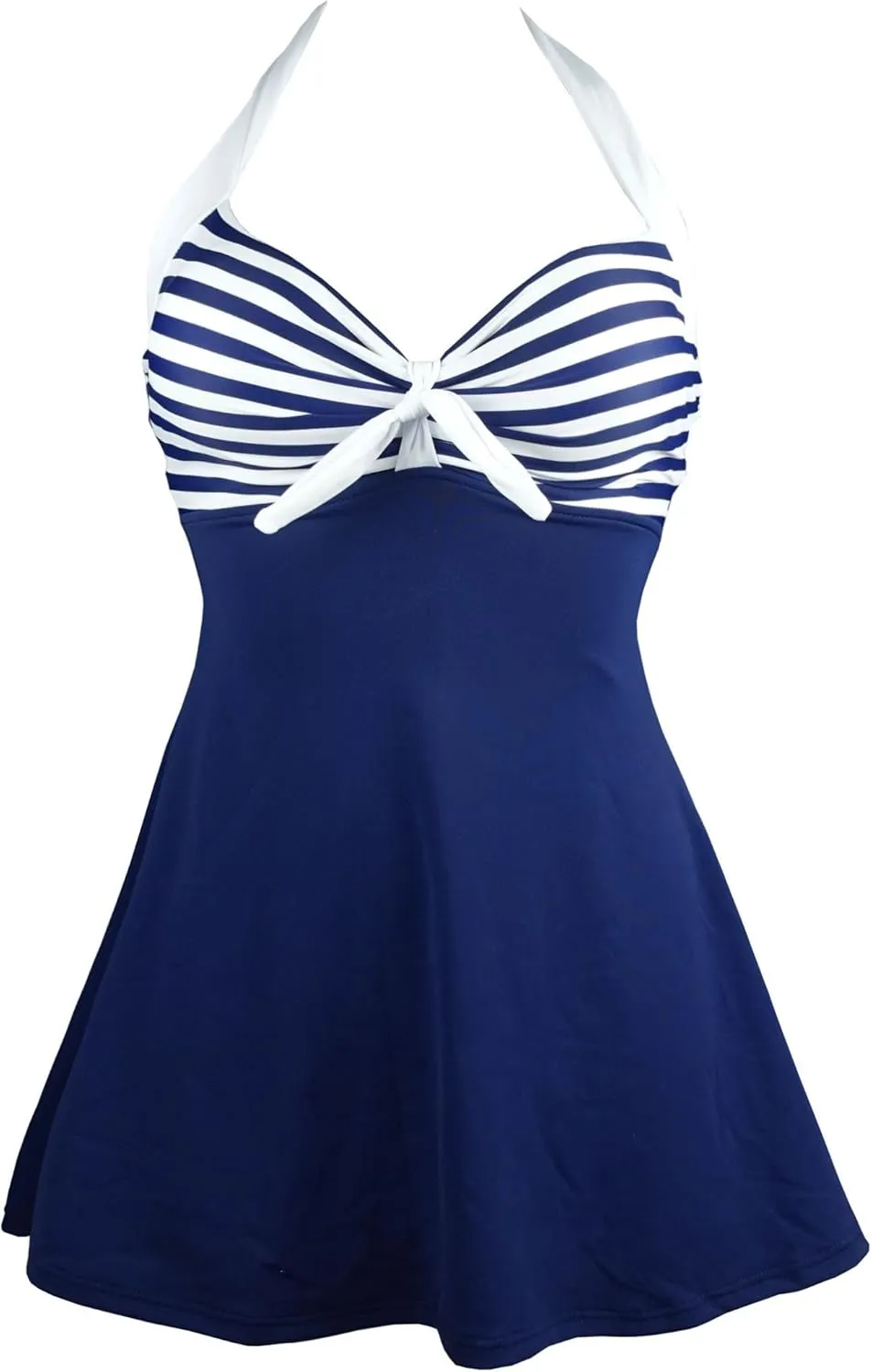 COCOSHIP Vintage Sailor Pin Up Swimsuit Retro One Piece Skirtini Cover Up Swimdress(FBA)