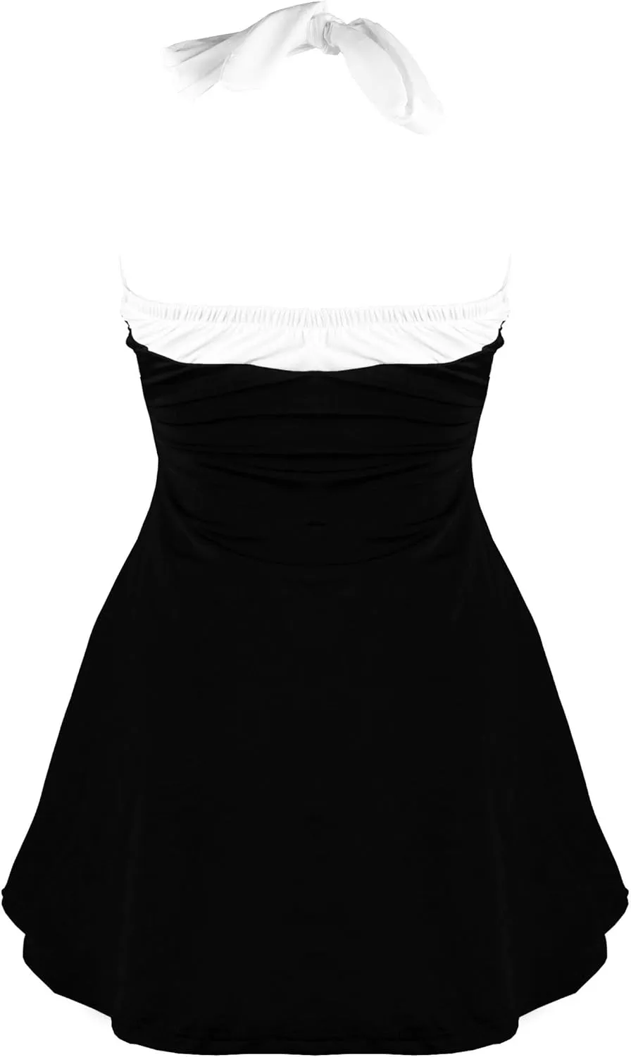 COCOSHIP Vintage Sailor Pin Up Swimsuit Retro One Piece Skirtini Cover Up Swimdress(FBA)