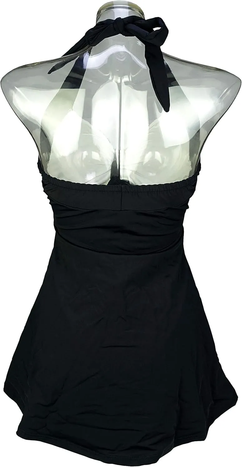 COCOSHIP Vintage Sailor Pin Up Swimsuit Retro One Piece Skirtini Cover Up Swimdress(FBA)