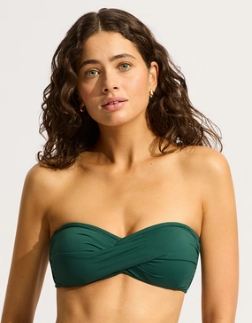Collective Twist Bandeau Bikini Top - Evergreen