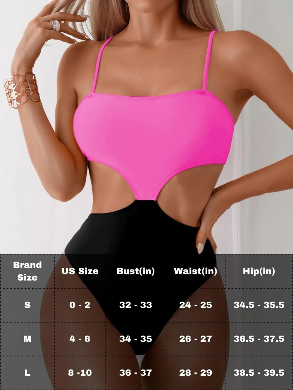 Color Block Swimsuit,Cut Out Sexy Monokini Women,Cheeky One Piece Swimsuits Beach Cruise Pool Party